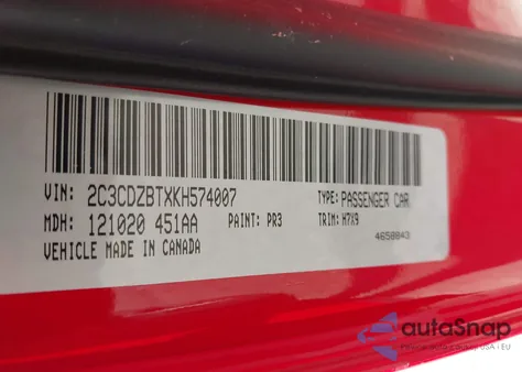 2019 Dodge Challenger R/T from USA, damaged, VIN 2C3CDZBTXKH574007